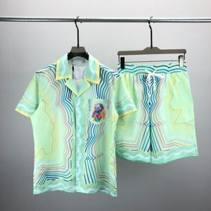 Casablanca herrskjorta designer hawaiian skjorta tryckt mäns casual skjorta kvinnors lösa siden casablanca skjorta kort ärm lyx t-shirt högkvalitativ t-shirt #32