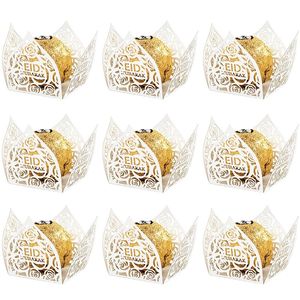 1050 Pz Eid Mubarak Involucri di cioccolato Mini Tazze da forno Fodera per torta Ramadan Caramelle Confezione regalo Scatola per decorazioni per feste 240228