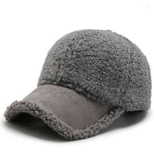 Bollmössor unisex vinter tjock faux fleece varm baseball cap front bokstäver etikett broderi hajuku hip hop för snapback h drop