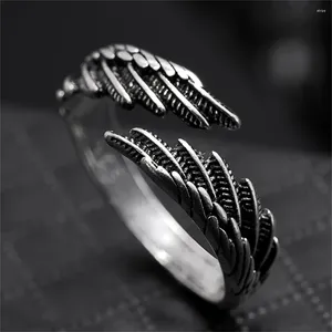 Cluster Rings Punk Wing-shaped Trend Ring For Men And Women Personality Adjustable Retro Style Animal Pattern Jewelry Accessories Gifts