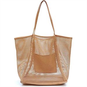 New Beach Mesh Bag Single Shoulder Carrying Bag for Men and Women to Carry Store Wash Swim Clothes When Going Out 240312