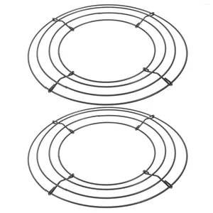 Dekoratif Çiçekler DIY Çiçek Zanaat için Yuvarlak Tel Çelenk Çerçevesi - 10 inç Metal Makrome Yüzük Çemberleri Dekor ve Duvar Asma (2pcs)