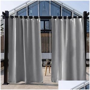 Perde Drapes Açık Karartma Perdeleri Panel Su Geçirmez Pencere Güneş Bloking Tutkuk Veranda Musluk Üstü Bahçe Havebo Sundurma Damla D DHAM7