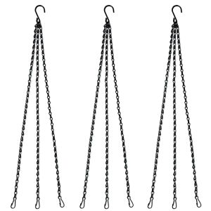 Baskets 10Pcs Black Flower Plant Pot Basket Holder Hanging Chain with SShape Hooks for Home Garden Tools