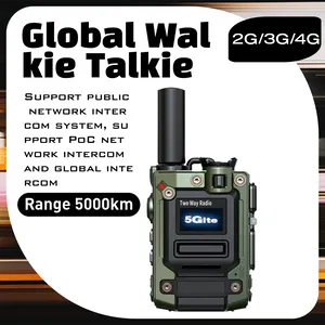 Global Walkie Talkie 4G 3G 2G 5000 킬로미터의 무제한 거리를 가진 통합 듀얼 주파수 양방향 Walkie Talkie