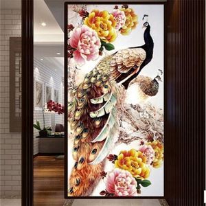 100x50cm DIY 5D Diamond Embroidery Diamond Mosaic New Peacock Soul Love Round Diamond Painting Cross Stitch Kits Home Decoration T230S