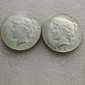 USA head-to-head 1928 Peace Dollar Two Face Copy Coin-221t