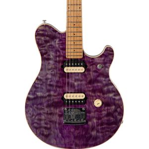 1993アーニーボールミュージックマンvヘレンハードテイル半透明紫色のキルトギターエレクトリエレクトリギター