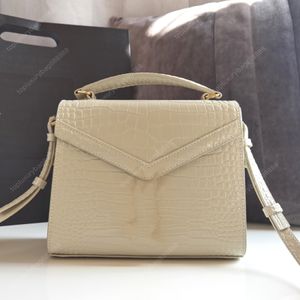 10a högkvalitativa totes portföljdesigner axelväska 25 cm cowhide krokodilmönster lyxiga handväskor hasp flap väska svart väska presentförpackning riktig läderväska