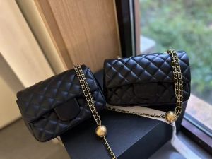 Модная дизайнерская сумка, женская роскошная сумка, классическая сумка, золотой шар, квадратный толстый узор, высококачественная овчинная сумка с узором, супер универсальная сумка через плечо на одно плечо