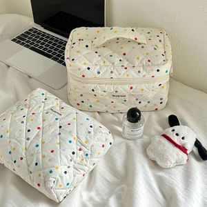 Cosmetic Bags Colorful Polka Dots Bag Large Capacity Travel Makeup Pouch Organizer Storage For Women And Girls