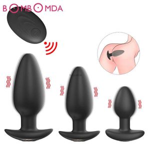 Giocattoli per adulti Vibratore remoto senza fili Butt Plug per uomo Massaggiatore prostatico Masturbatori Donna Gay Dildo per vibratori anali Butt Sex Giocattoli analiL2403