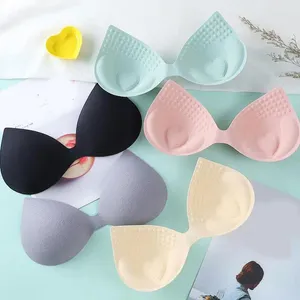 BHs 1 Paar Frauen Sommer Badeanzug Polstereinsätze Schwamm Schaum Latex BH Pads Brust Tasse Brust Bikini Einsatz Pad atmungsaktiv