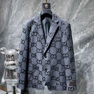 Designer Luxury Chaopai Classic New Trendy Casual for Spring and Autumn, New Men's Full Body Letter Jacquard Slim Fit Suit Jacket