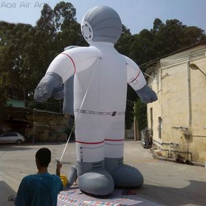 wholesale Vivid Grey Helmet White Body Flying Pose Inflatable Astronaut Character Model with Space Bag on Back Made in China for