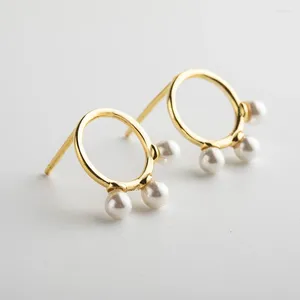Stud Earrings Three Pearls Style Fashion Autumn Jewerly For Women 2024 Gift In 925 Sterling Silver Super Deals