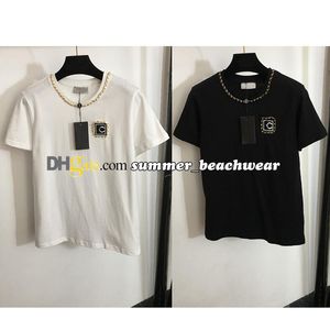 Metal Chains Adorn T Shirts Fashionable Baggy Short Sleeves Designer T Shirts Cottons Tops Men Women Street Clothes