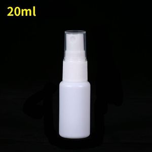 20ml 066oz névoa fina mini frascos de spray branco com tampa de spray de bomba para óleos essenciais, viagens, perfumes garrafas plásticas vazias reutilizáveis X Mwca