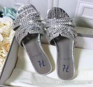 Brandneue Damen-Slipper-Sandalen von Gina, Damen-Diamant-Slipper, Flip-Flops, Schuhe mit Diamant, hochwertig, Po102924189635