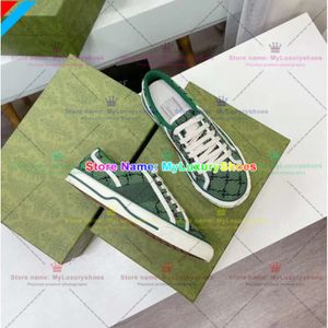 Tennis 1977s Sneaker Designers Canvas Casual Shoe Women Mänskor Ace Rubber Sole broderad Beige Washed Jacquard Denim Fashion Classic 494