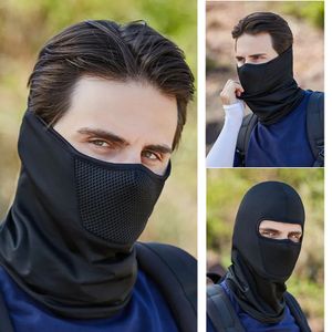 Erkek siyah balaclava kayak tam yüz kapak motosiklet maskesi bandana boyun tüp yaz bisiklet rüzgar geçirmez açık bisiklet serin farf 240311