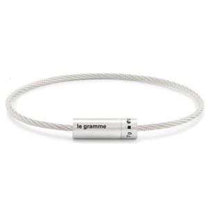 Le Gramme French Fashion Jewelry Brand Cable Womens Armband 925 Sterling Silver Man Wire Reple Screw Armband 240228