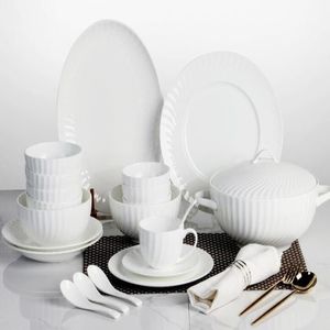 16pcs ceramic white dinnerware for customising diy250a