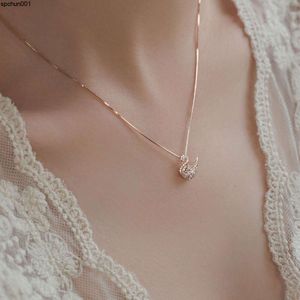 Luxury Designer Brand Necklaces S925 Sterling Silver Necklace Female Swan Pendant Ins Small and High Grade Temperament Valentines Day 520 Gift