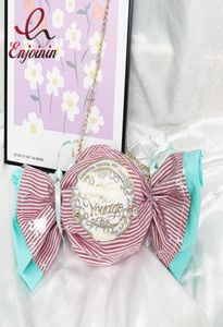Kawaii Candy Shape Chain Shoulder Bag for Women Fashion Purses and Handbags Novelty Clutch Sweet Crossbody Bag PVC Pink Pouch Q07096950837