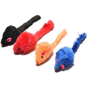 Giocattoli per gatti e topi in peluche semplici da 2 pollici Il giocattolo per gatti che prende in giro il topo color peluche frusciante 100 pezzi / lotto WL444211U