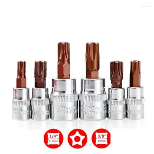 9st/Set 5 Point Torx Skruvmejsel Bit 3/8 eller 1/4 tum Drive Socket Tools Pentalobe TS10 TS15 TS20 TS25 TS27 TS30 TS40 TS45 TS50