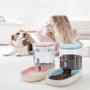 Cães alimentador automático para animais de estimação gato bebedor tigela de cão combinação de alimentação de água balde de armazenamento de alimentos tamanho 43 21 27322d