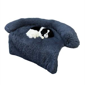 VIP Dog Bed Soffa For Dog Pet Calming Bed Warm Kennel Soft Möbler Protector Mat Cat Bed Cushion Långt plyschfilt täckning 21260U