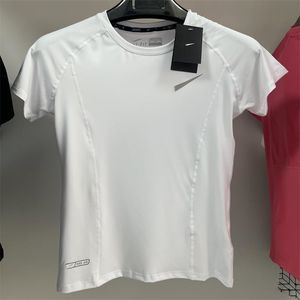 Camiseta esportiva casual de seda gelada, camiseta feminina de verão de secagem rápida, respirável, para corrida, absorvente de suor, roupas de ioga, roupas de treino