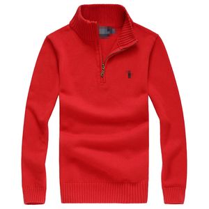Мужской свитер премиум-класса на осень/зиму, вязаный брендовый свитер с вышивкой, приталенный пуловер с половиной молнии, повседневное пальто, однотонный топ, азиатский размер M-XXL
