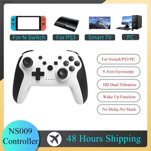 Kontrolery gier joysticks Gaminja NS009 Bluetooth Game Controller bezprzewodowy gamepad dla nintendo Switch Console PS3 PC Windows 7 10 Podwójne wibracje joystick L24312