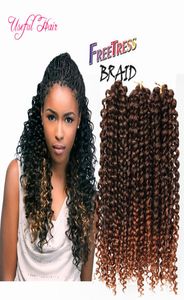 Syntetiska hårförlängningar Produkter Deep Wave 3PCPack Bouncy Curl 10inch virkning Braid Hår 3x flätor Savana Bohemian Marley Brai8349333