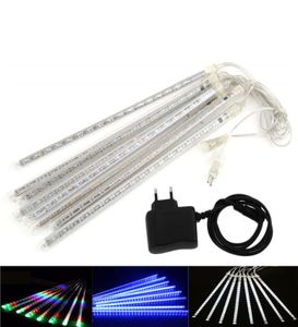 LED Meteor Shower Rain Lights Luce natalizia Nevicate Strisce LED 8 pezzi Set 30 50 cm Luce decorativa 100240V Spina UE USA9898558