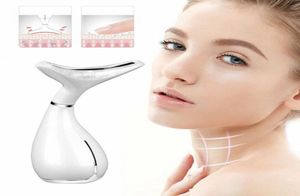 LED Neck Beauty Massager Anti Wrinkle Double Chin Borttagning Lymfatisk dränering Pon Therapy Vibration Massage Machine8204299