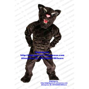 Mascot kostymer lång päls svart panther leopard pard maskot kostym vuxen tecknad karaktärsutrustning samhälle aktiviteter välkomna middag zx1430