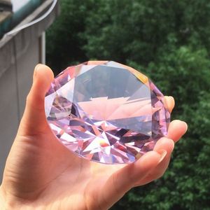 80mm color Clear Crystal diamond Shape Paperweight glass gem display Ornament Wedding Home Decoration Art Craft Material Gift T200284T