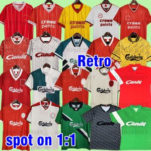 Retro Liverpoolf FC Futbol Formaları Fowler 95 Retro Jersey Liverpol Jersey Dalglish Fowler McManaman Torres Rush Barnes Gerrard 91 92 93 04 05 06 08 Futbol Kitleri