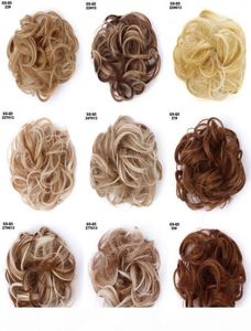 Elastischer unordentlicher Haarknoten, synthetischer Donut, verworrene lockige Scrunchie-Haarrolle, modisch, schnell und einfach, Chignon9471333