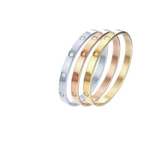 Cacciavite donna amore braccialetti di lusso ghiacciati spessi regalo semplice coppia designer braccialetti di diamanti colorati vite in acciaio al titanio Bracciali alla moda ZB061 I4