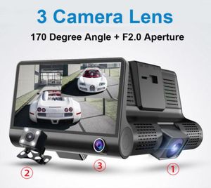 3 câmeras carro DVR condução automática dashcam veículo gravador de vídeo 4quot display FHD 1080P frontal 170 ° traseiro 140 ° interior 120 ° noite v6762362