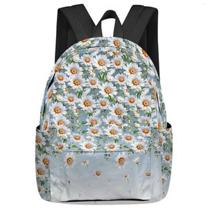 Sırt çantası çiçek Daisy Gradient Öğrenci Okul Çantaları Dizüstü Bilgisayar Erkekler için Özel Kadın Seyahat Mochila