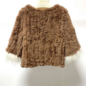 Cappotto corto in pelliccia di coniglio allentato con top in peluche autunno/inverno Rex da donna 8117