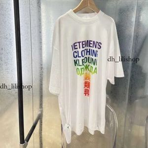 Vetements-T-Shirt, luxuriöses übergroßes T-Shirt für Herren, Designer-Dropshipping, Vetements-T-Shirts, Übergröße, farbiger Buchstabendruck, kurzärmelig, Vtm Ori