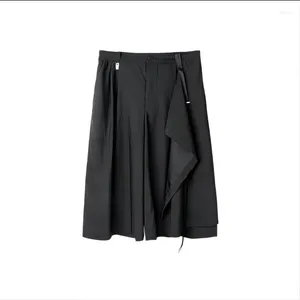 Мужские брюки большого размера, оригинальный деконструированный нейтральный стиль, двухслойная свободная широкая юбка воина