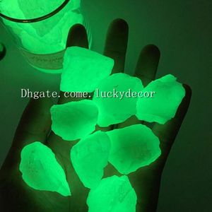1000g rochas fluorescentes ásperas cruas que brilham no escuro pedra de cristal mágico verde azul pedaços de pedras preciosas luminosas para jardim de aquário dec279s